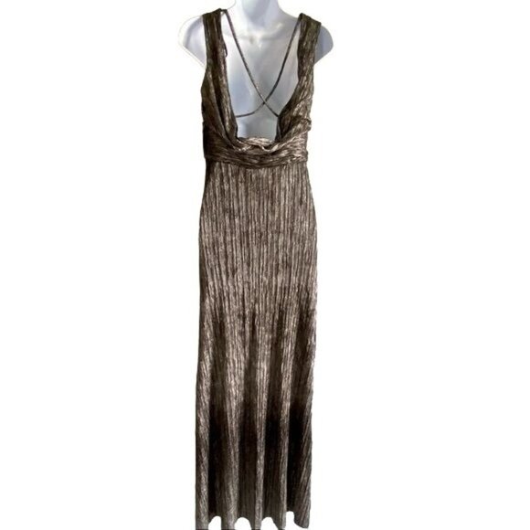 Donna Ricco Sleeveless Maxi Dress Silver Size 8 NEW with Tags - Picture 6 of 14
